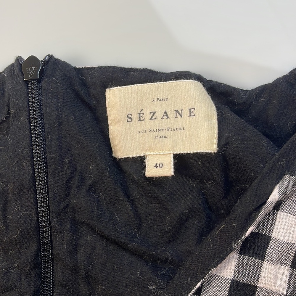 Sezane Women Checkered Black And White Dress X34-42 - Picture 7 of 8